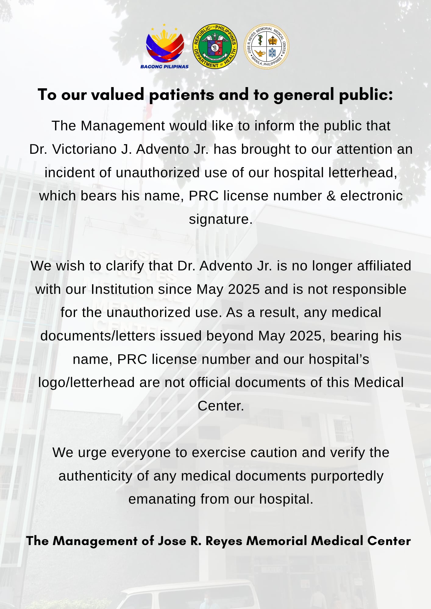 Public Advisory MCC2